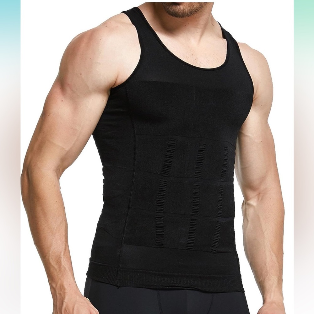 New GKVK Mens Slimming Body Shaper Vest Shirt Abs Abdomen XL